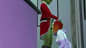 the grinch steals christmas in 3d cartoon 😄
