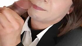 japanese shemale yurika gives an intense blowjob