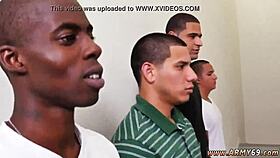 Nude gay anime men follow drill sergeant orders.