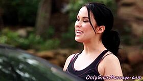 massage-loving lesbians enjoying some outdoor fun together. they explore seduction and fantasy.