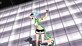sinon from sword art online in mmd