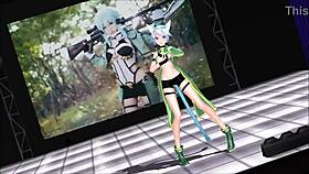 sinon from sword art online in mmd