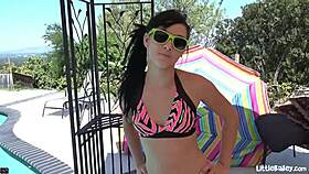 little bailey teases with dildo in steamy lesbian fun