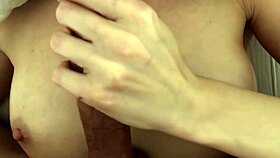 cumshot on my step brother during handjob