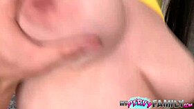 Big tit college babe breaks in and fucks stepbrother