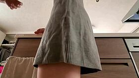 japanese milf enjoys homemade kitchen activities