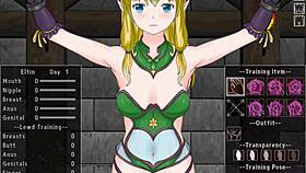 Episode 1 of the lewd elf's training game where she gets naked.