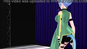 sinon from sword art online in mmd