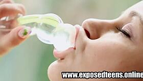 beautiful teen blonde lola enjoys solo dildo play