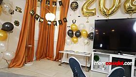 Step mom rides into the new year suggestively