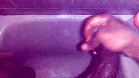 jerking off in the shower with a massive black cock, what a steamy surprise