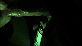 sexy teen flashes pussy and panties in mini skirt before risky blowjob outdoors