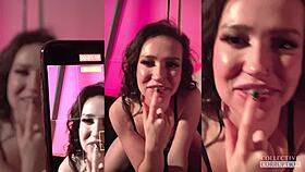 petite hazel paige explores her oral interests in a homemade video