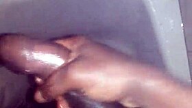 jerking off in the shower with a massive black cock, what a steamy surprise