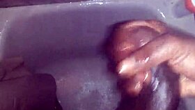 jerking off in the shower with a massive black cock, what a steamy surprise