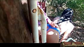 Did you see the camera catch this woman cheating with anal in the backyard?