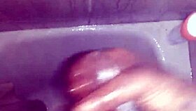 jerking off in the shower with a massive black cock, what a steamy surprise