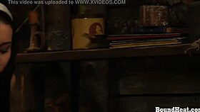 the submission of sophie, a bound blonde lesbian slave, whipped and chained by a strict maid