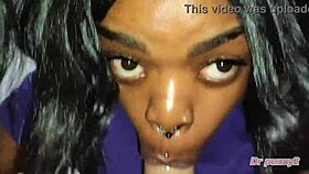 ebony employee does everything for extra money in this interracial big cock session with shaved pussy and cum