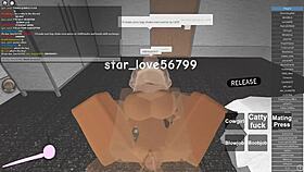 ebony whore rides big black cock in roblox style!