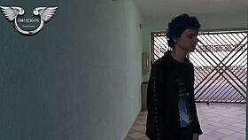 backstage, the cuckold delivers his girlfriend for a wet blowjob