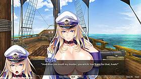 Pirate booty faces bukkake buccaneer in anime hentai game