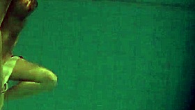 Beautiful Teen 18+ Natalia Kupalka Swimming Naked with Exquisite Body in Pool Underwater.