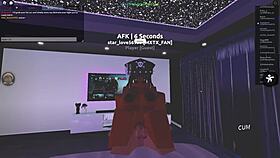 ebony whore rides big black cock in roblox style!