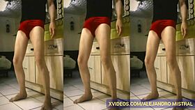 Thin Mature Shows Huge Cock