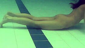 Beautiful Teen 18+ Natalia Kupalka Swimming Naked with Exquisite Body in Pool Underwater.