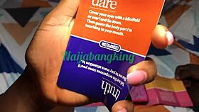 Ebony amateur plays truth and dare with a massive black cock.