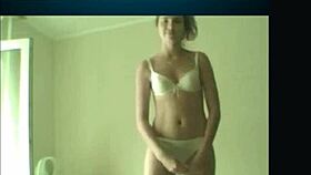 russian teen chats on skype, showing her small tits in underwear