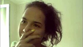 russian teen chats on skype, showing her small tits in underwear