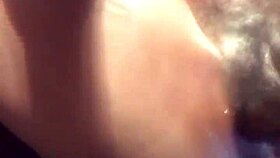 Squirting Ebony Babe Toys Pussy with Dildo Before Creampie. Lesbian Fun Ensues.