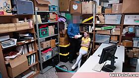 Cute skinny russian teen caught shoplifting and punished with rough doggystyle