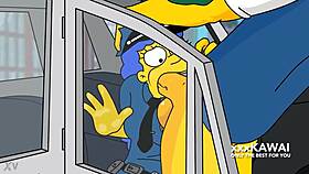 police marge arrests snake but he fucks her