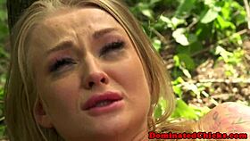 tiedup sub drilled hard before tasting cum