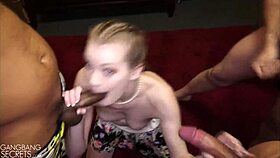 Erin feels the intense passion in this interracial blowbang with creampies