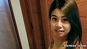 close-up of tuk patrol driver rimming teen hooker on street pickup