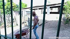 i'm watching these two country guys have their first gay sex with big cocks bareback, feeling the interracial heat