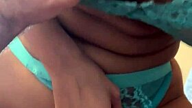 Oh wow, my perfect blonde wife in blue lace lingerie rides and sucks my cock until it explodes!