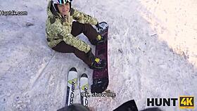 Hunt4k Wife Fucks Skier While Husband Watches!