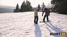 Hunt4k Wife Fucks Skier While Husband Watches!