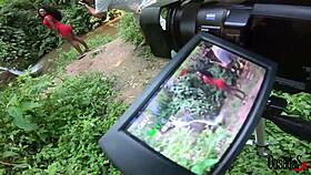 This latina teen is making photos and videos in the stream with bruna black and others.