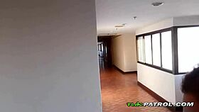 close-up of tuk patrol driver rimming teen hooker on street pickup