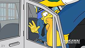 police marge arrests snake but he fucks her