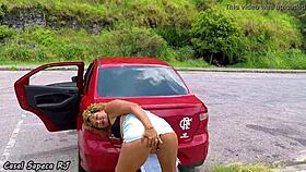 I don't know if it's heat or horniness, I just got out of the car to cool off and touch one in the middle of the trip