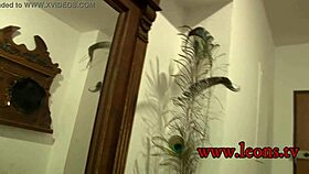 Topless girls in tight mini skirts prepare for backstage shooting!