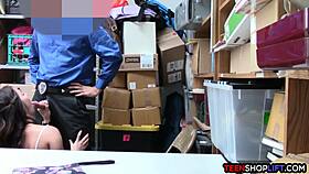 Teen Shoplifter Fucked By Security While Stepdad Watches Hidden Cam