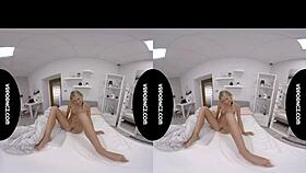 blonde milf uses big black dildo in tight pussy